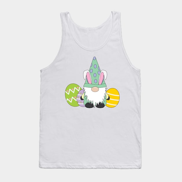 Green Easter Gnome Garden Gnome Tank Top by KevinWillms1